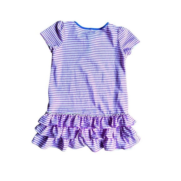 Lands End Girls Pink White Striped Summer Dress 7 - Picture 5 of 7